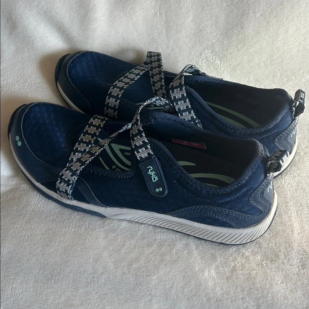 Ryka Kailee Mary Jane Sneakerina Sneakers Ballerina Straps Navy Blue Women’s 9.5 - Picture 4 of 9
